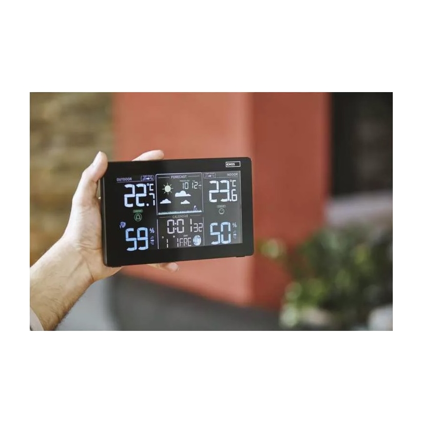Bežična meteorološka stanica sa budilnikom 5V/3xAAA + 2xAAA crna