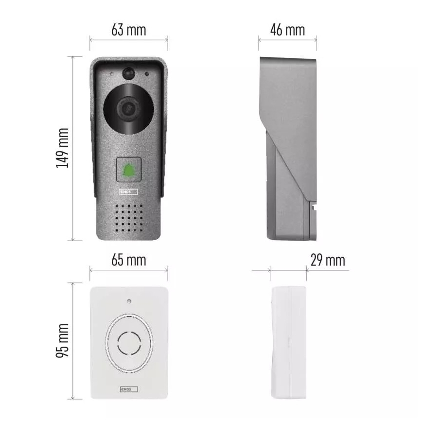 Bežični video zvono sa senzorom pokreta GoSmart 12V/3xAA IP44 Wi-Fi Tuya