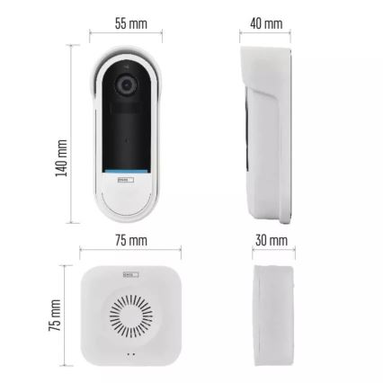 Bežični video zvono sa senzorom pokreta GoSmart 5V 3xAA IP65 Wi-Fi Tuya