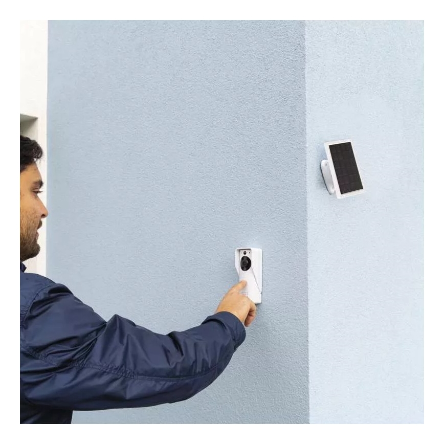 Bežični video zvono sa solarnim panelom GoSmart — 4400 mAh (3xAA), IP44, Wi‑Fi, Tuya
