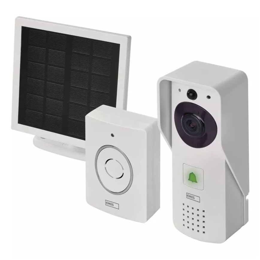 Bežični video zvono sa solarnim panelom GoSmart — 4400 mAh (3xAA), IP44, Wi‑Fi, Tuya