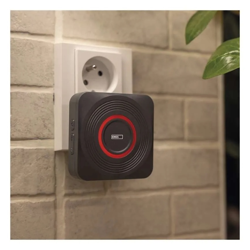 Bežični zvonac za utičnicu GoSmart 230V + 1xCR2032 siva Wi-Fi