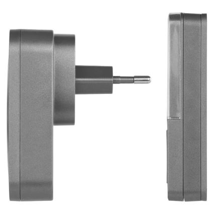 Bežični zvonac za utičnicu GoSmart 230V + 1xCR2032 siva Wi-Fi