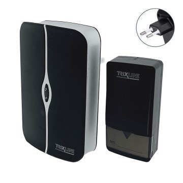 Bežični zvonac za utičnicu PIEZO BELL 230V + 1x23A IP40 crni