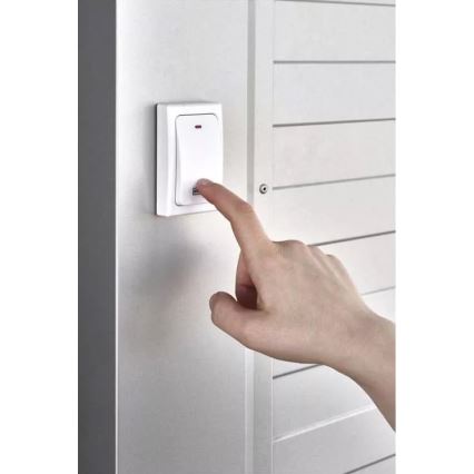 Bežični zvončić za utičnicu 230 V, IP44, beo