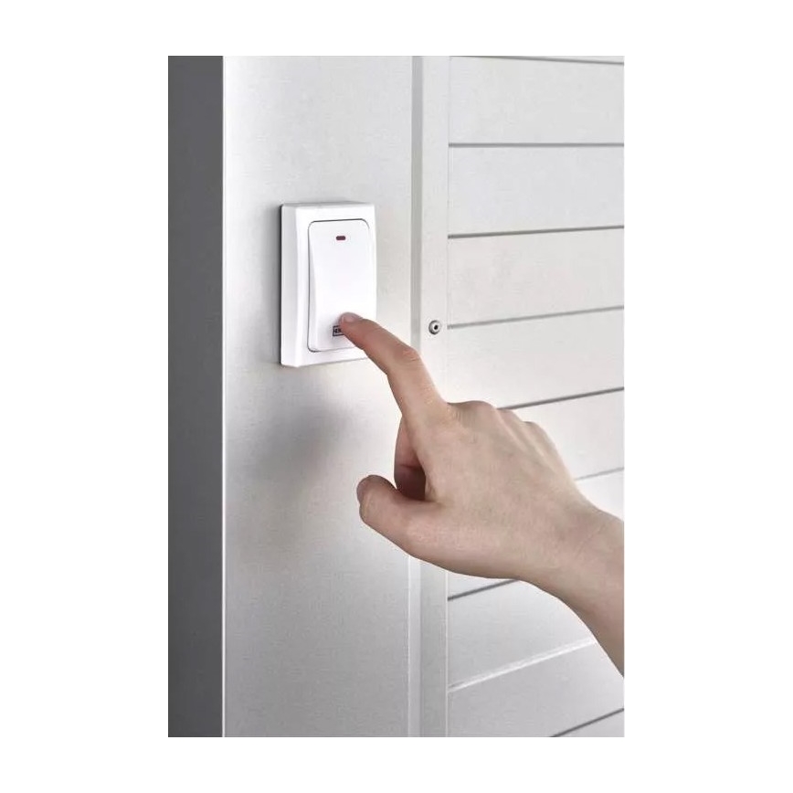 Bežični zvončić za utičnicu 230 V, IP44, beo