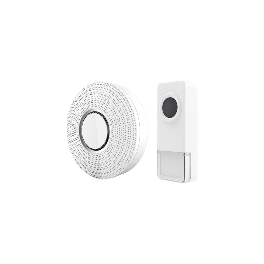 Bežični zvončić za utičnicu 230V/1xA23 IP55, beo