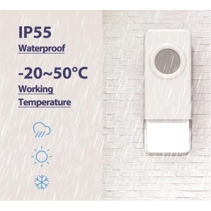 Bežično zvono 3xAAA IP55 crno