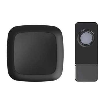 Bežično zvono za utičnicu 230V/1xA23 IP55 crno