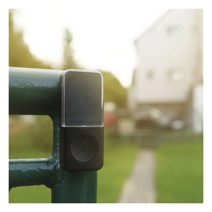 Bežično zvono za utičnicu 230V + 1xCR2032 crno