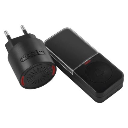 Bežično zvono za utičnicu 230V + 1xCR2032 crno