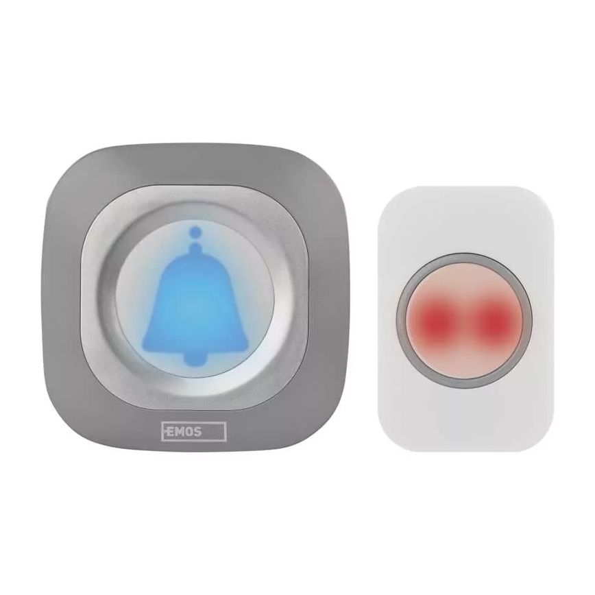 Bežično zvono za utičnicu 230V + 1xCR2032 IP44 sivo