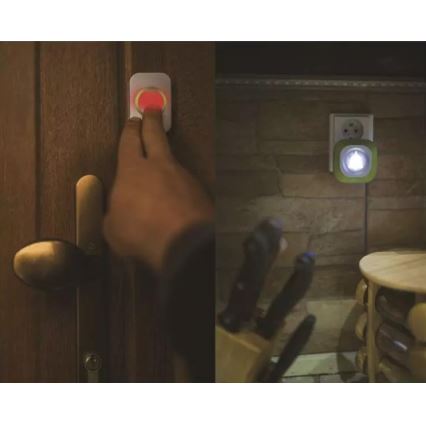 Bežično zvono za utičnicu 230V + 1xCR2032 IP44 zelena