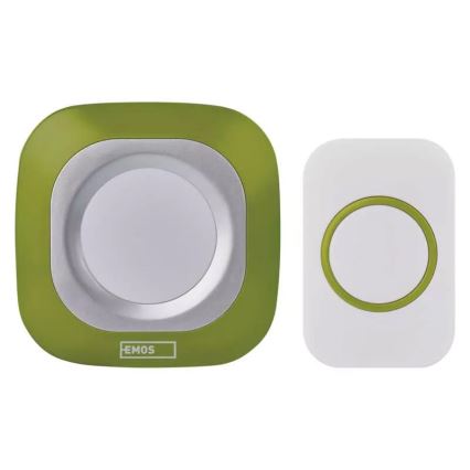 Bežično zvono za utičnicu 230V + 1xCR2032 IP44 zelena