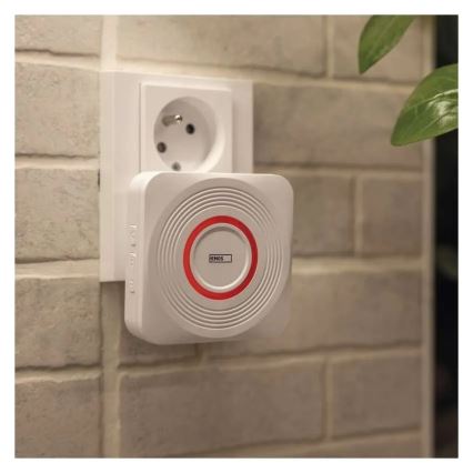 Bežično zvono za utičnicu GoSmart 230V + 1xCR2032 belo Wi-Fi
