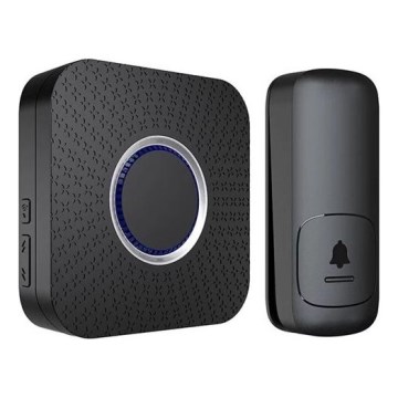 Bežično zvono za utičnicu, kinetičko, 230 V, crno