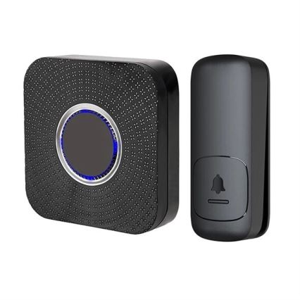 Bežično zvono za utičnicu, kinetičko, 230 V, crno