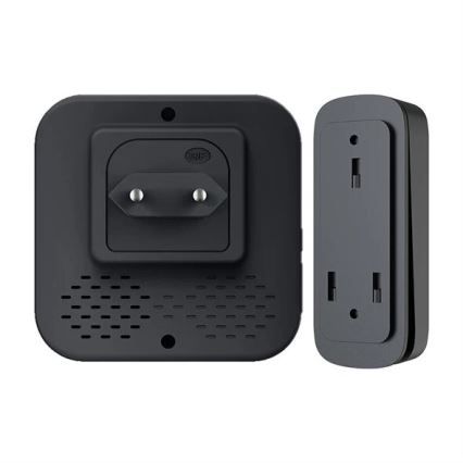 Bežično zvono za utičnicu, kinetičko, 230 V, crno
