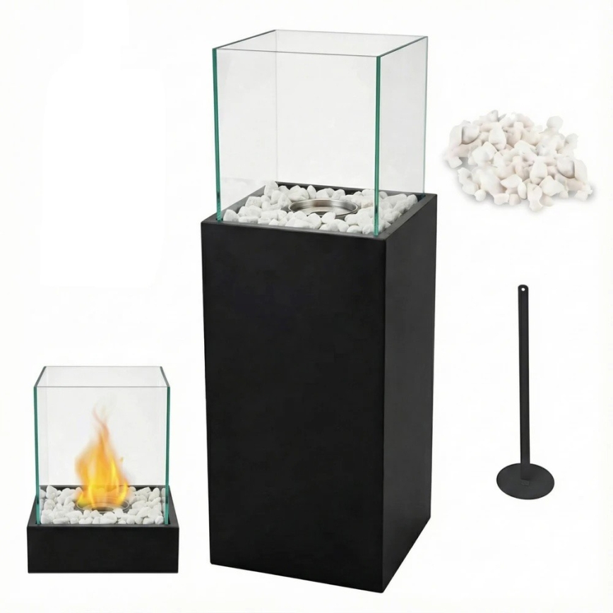 BIO kamin ALICANTE 26,5x80,5 cm 2kW crne boje