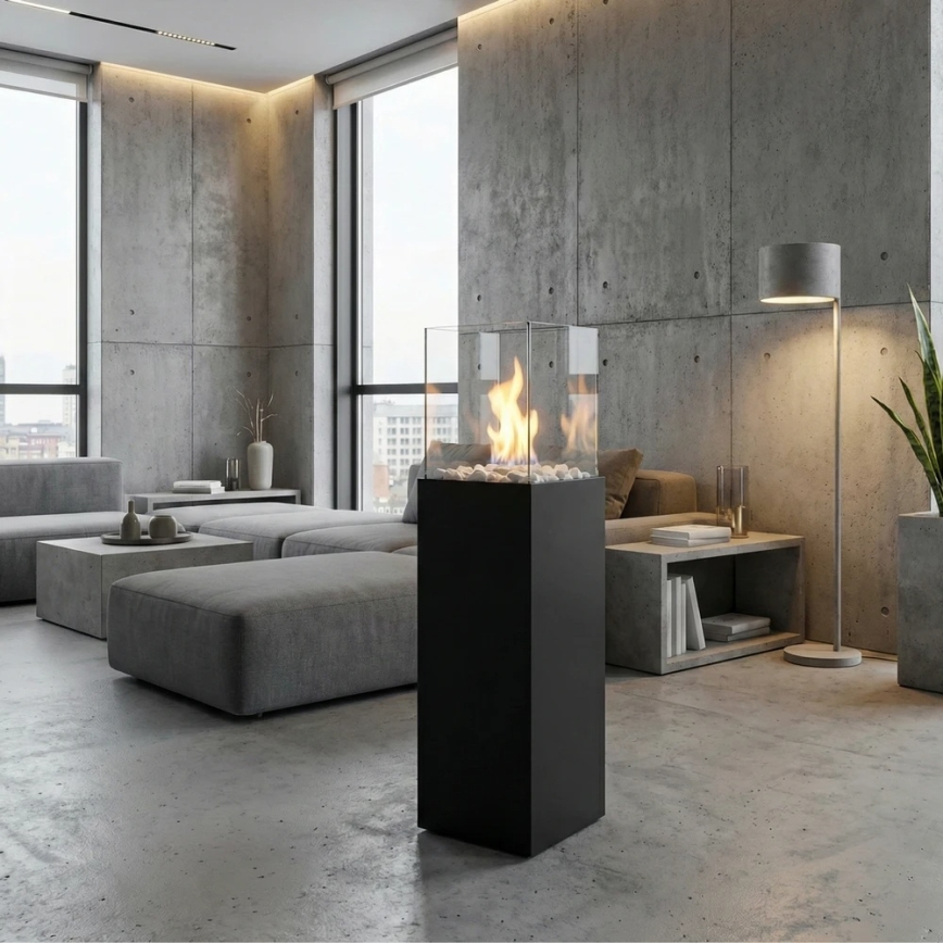 BIO kamin ALICANTE 26,5x80,5 cm 2kW crne boje