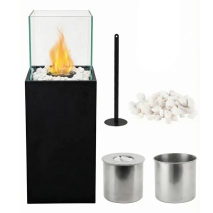 BIO kamin ALICANTE 26,5x80,5 cm 2kW crne boje