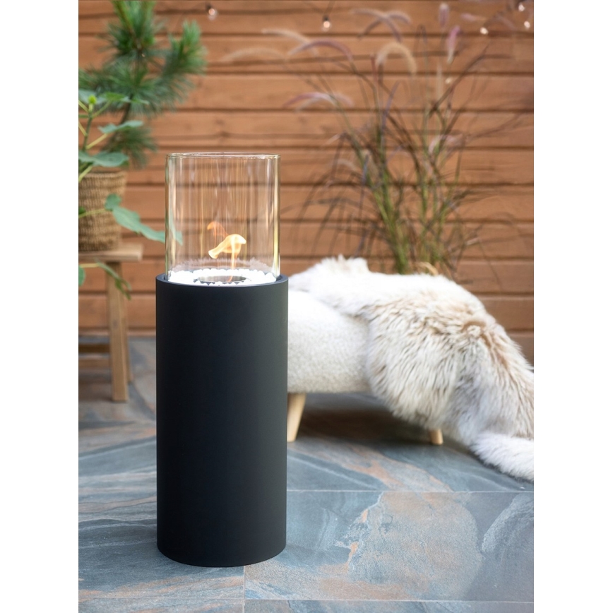 BIO kamin ROMA 26,5x80,5 cm 2kW crna + zaštitni poklopac