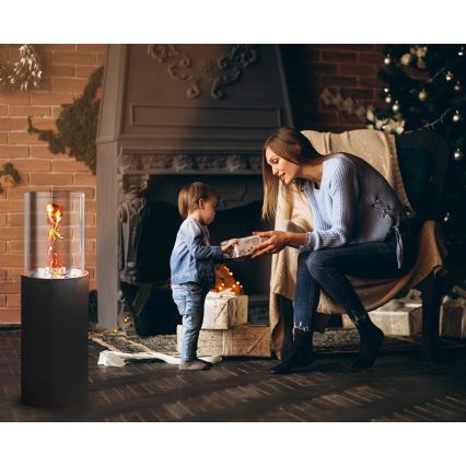 BIO kamin ROMA 26,5x80,5 cm 2kW crna + zaštitni poklopac