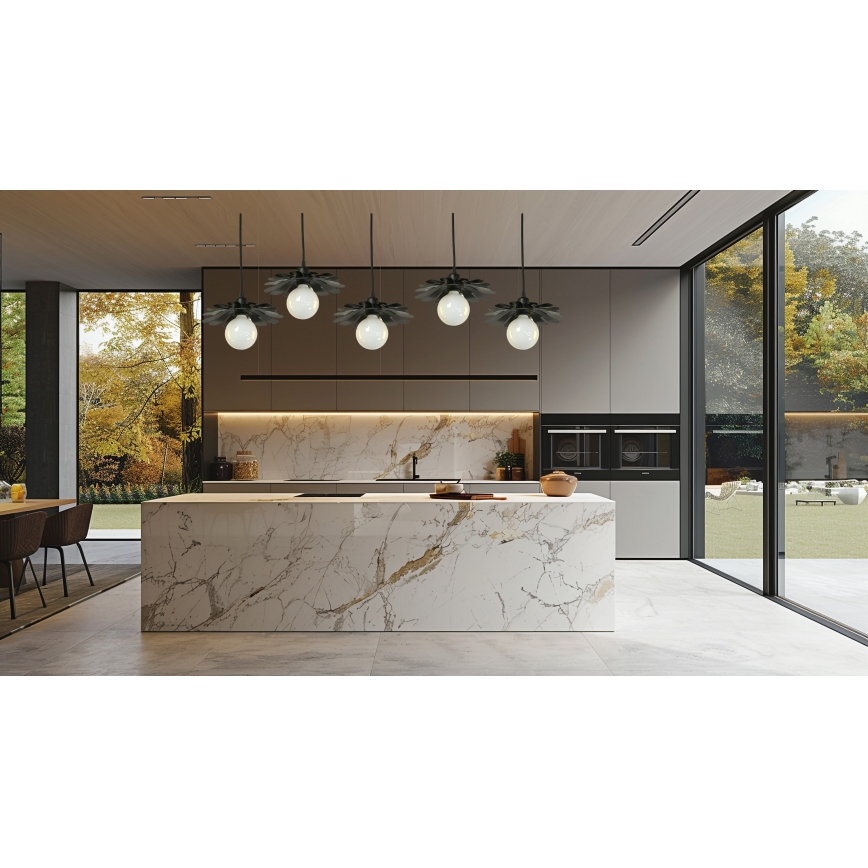 Bohemia-Design - Luster na sajli 1xE27/60W/230V crne boje