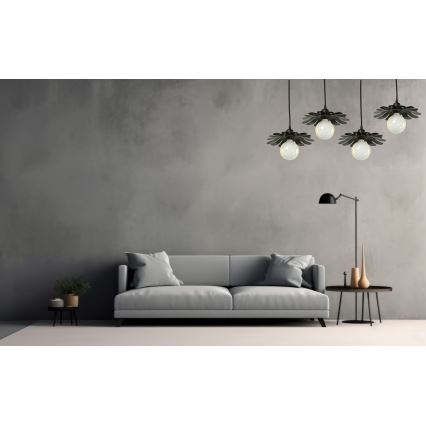Bohemia-Design - Luster na sajli 1xE27/60W/230V crne boje
