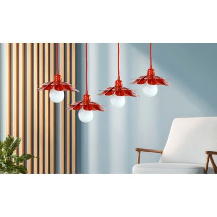 Bohemia-Design - Luster na sajli 1xE27/60W/230V, crvene boje