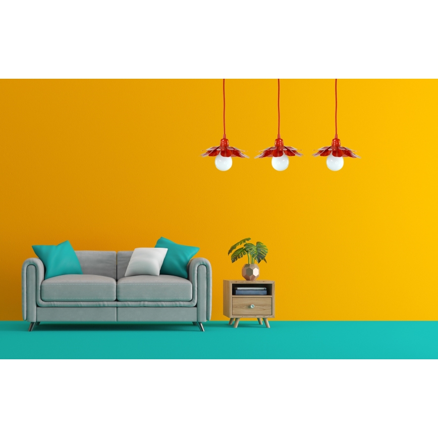 Bohemia-Design - Luster na sajli 1xE27/60W/230V, crvene boje
