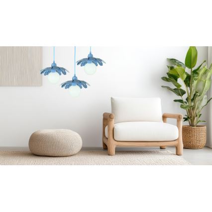 Bohemia-Design - Luster na sajli 1xE27/60W/230V plavi