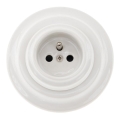 Bohemia-Design - Porcelanska retro kućna utičnica sa okvirom 250V/16A bela