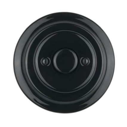 Bohemia-Design - Porcelanska retro okretna prigušiva sa ramom 250V/10A crna