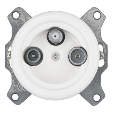 Bohemia-Design - Porcelanska retro TV/SAT-W utičnica bez okvira, bela