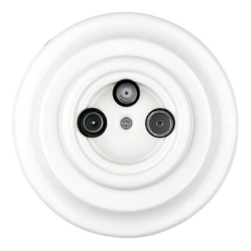 Bohemia-Design - Porcelanska retro TV/SAT-W utičnica sa okvirom bela