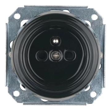 Bohemia-Design - Porcelanska retro utičnica za domaćinstvo bez okvira 250V/16A crna