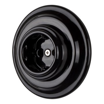 Bohemia-Design - Porcelanska retro zidna utičnica sa ramom SCHUKO 250V/16A crna