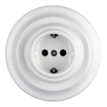 Bohemia-Design - Porcelanska retro zidna utičnica sa SCHUKO ramom 250V/16A bela