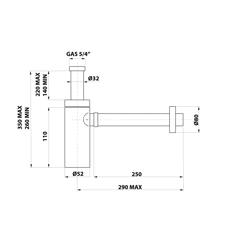 Bonomini - Sifon za umivaonik KING, sjajni hrom