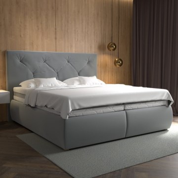 Boxspring krevet sa dušekom i nadduškom ELEN 180x200 cm siva