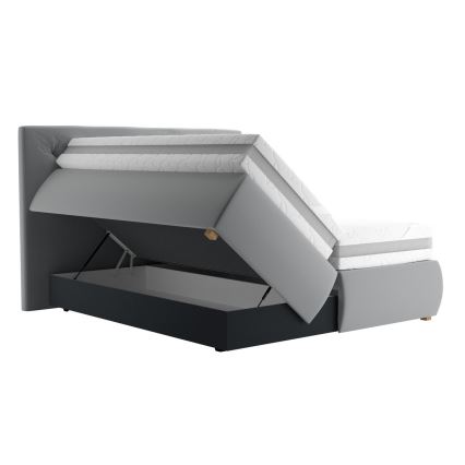 Boxspring krevet sa dušekom i nadduškom ELEN 180x200 cm siva