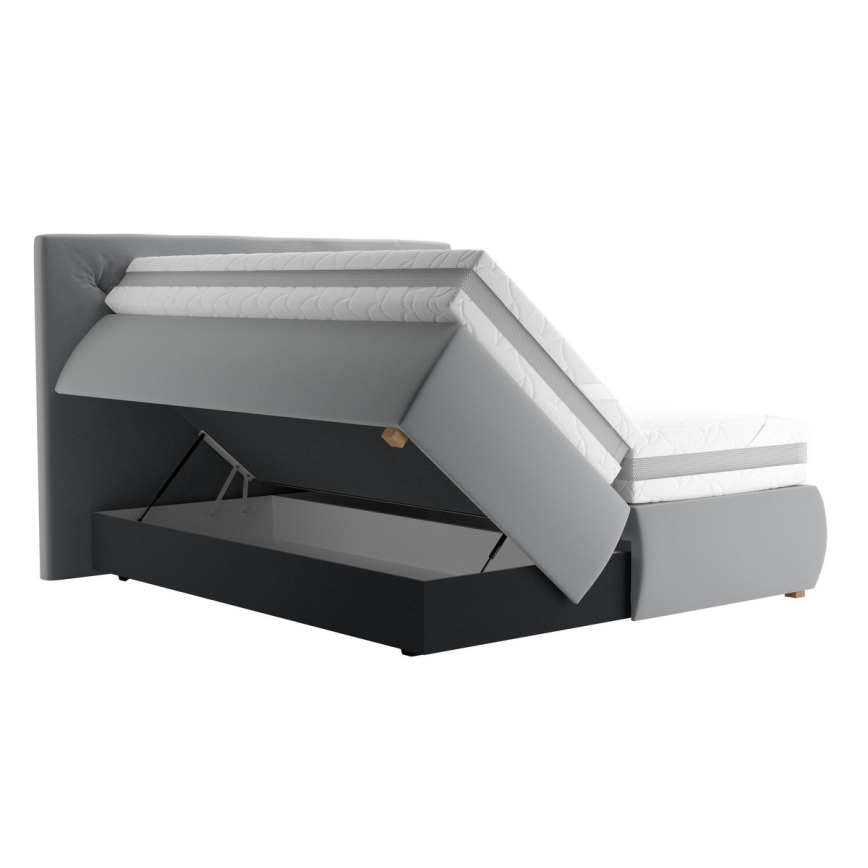 Boxspring krevet sa dušekom i nadduškom ELEN 180x200 cm siva