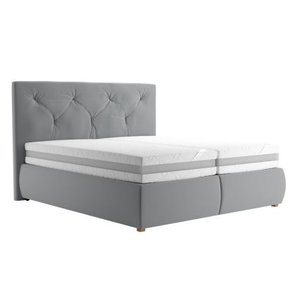 Boxspring krevet sa dušekom i nadduškom ELEN 180x200 cm siva