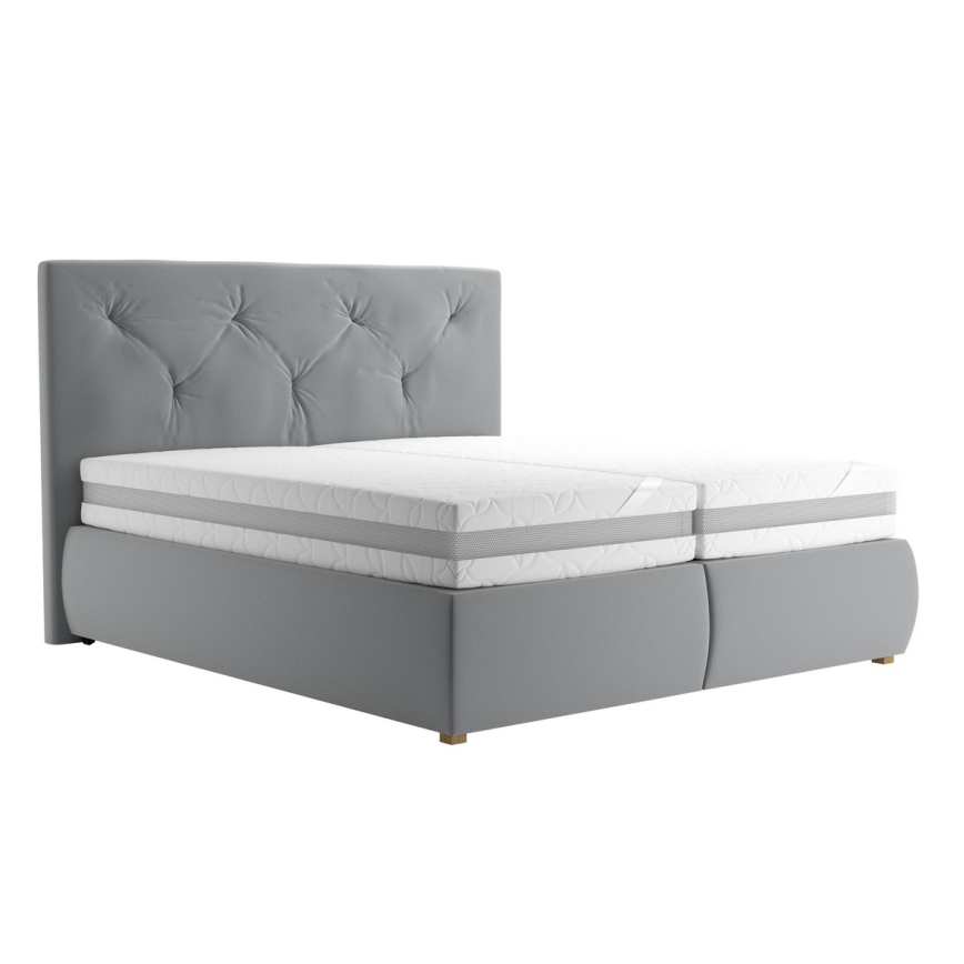 Boxspring krevet sa dušekom i nadduškom ELEN 180x200 cm siva