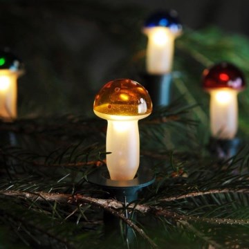 Božićna girlanda TOADSTOOL 12xE10 10,7m topla bela, Proizvedeno u Češkoj