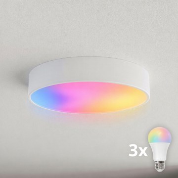 Brilagi - CLARE LED RGBW prigušiva stropna svetiljka, 3x E27/9W, 230V, 2700-6500K, prečnik 40 cm, Wi-Fi, bela