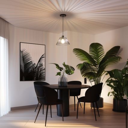 Brilagi - Crni LED luster na sajli CERIA WIRE 1xE27/40W/230V, prečnik 30 cm