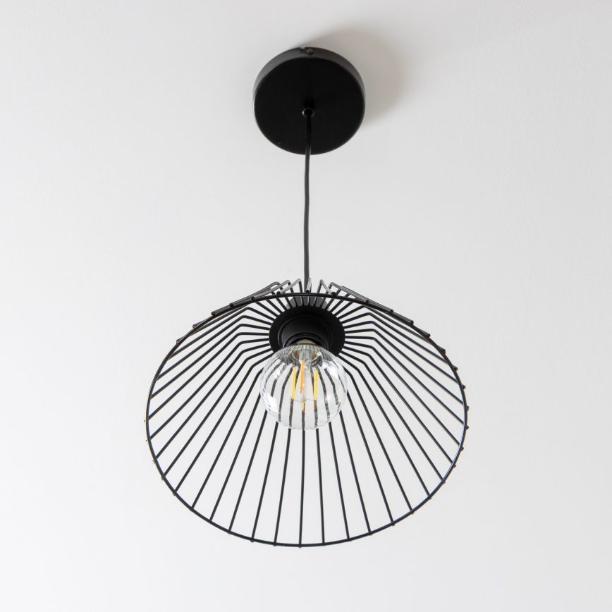 Brilagi - Crni LED luster na sajli CERIA WIRE 1xE27/40W/230V, prečnik 30 cm