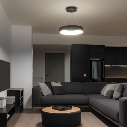 BRILAGI - LED prigušiva luster na sajli FALCON LED/40W/230V 3000-6500K prečnik 45 cm crna + daljinski upravljač
